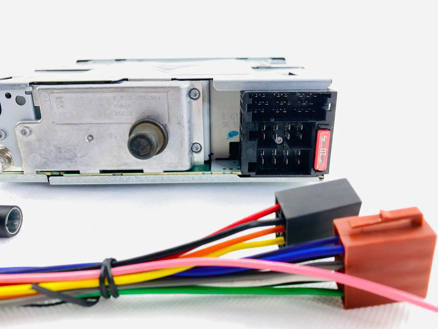 2000s Blaupunkt Orlando MP46 car radio rear ISO connector block with fuse and wiring harness