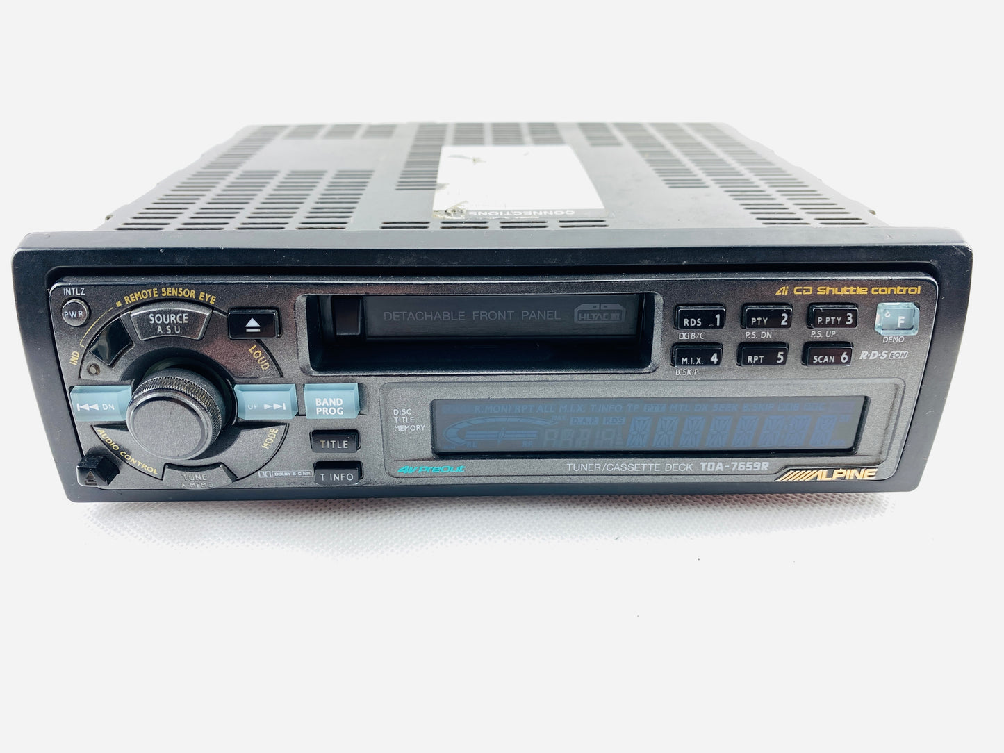 1990s High-End Alpine TDA-7659R Car Cassette Radio Player + Bluetooth Retrofit