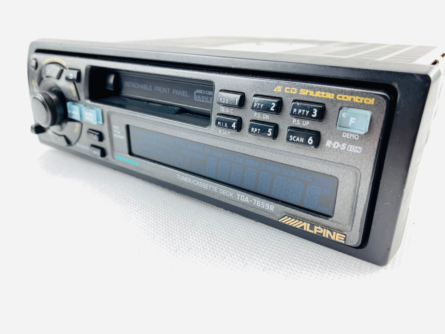 1990s High-End Alpine TDA-7659R Car Cassette Radio Player + Bluetooth Retrofit