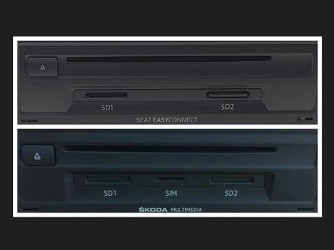 Harman MMI Navigation MIB2 unit from Volkswagen on workbench during repair