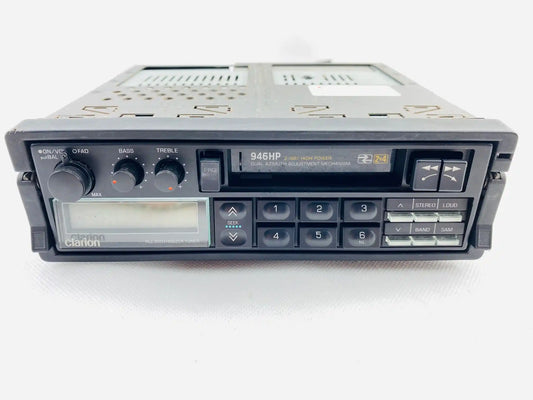1980s Clarion 946HP car cassette radio player restored condition full frontal image