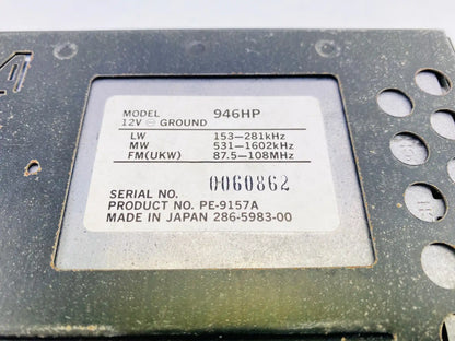 1980s Clarion 946HP car cassette radio player model label made in Japan 12V ground specification