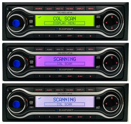 Blaupunkt Orlando MP46 color display scanning screen in multiple illumination settings