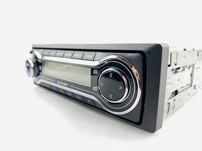 Blaupunkt Orlando MP46 car CD MP3 radio front right angle view with chrome trim