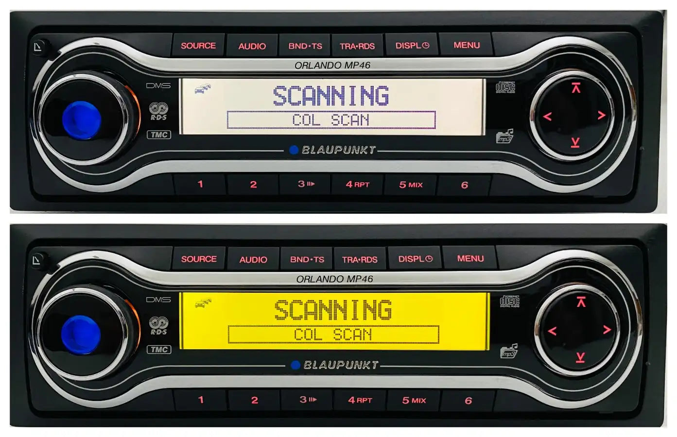 Blaupunkt Orlando MP46 scanning screen yellow LCD color mode
