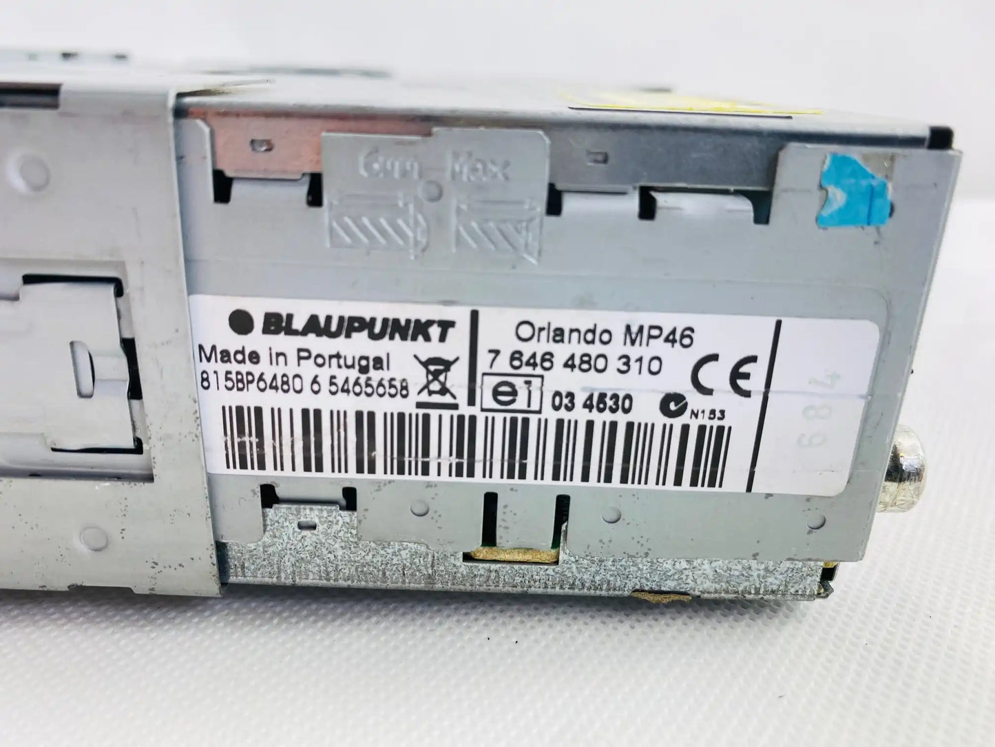 Blaupunkt Orlando MP46 part number 7646480310 serial label made in Portugal