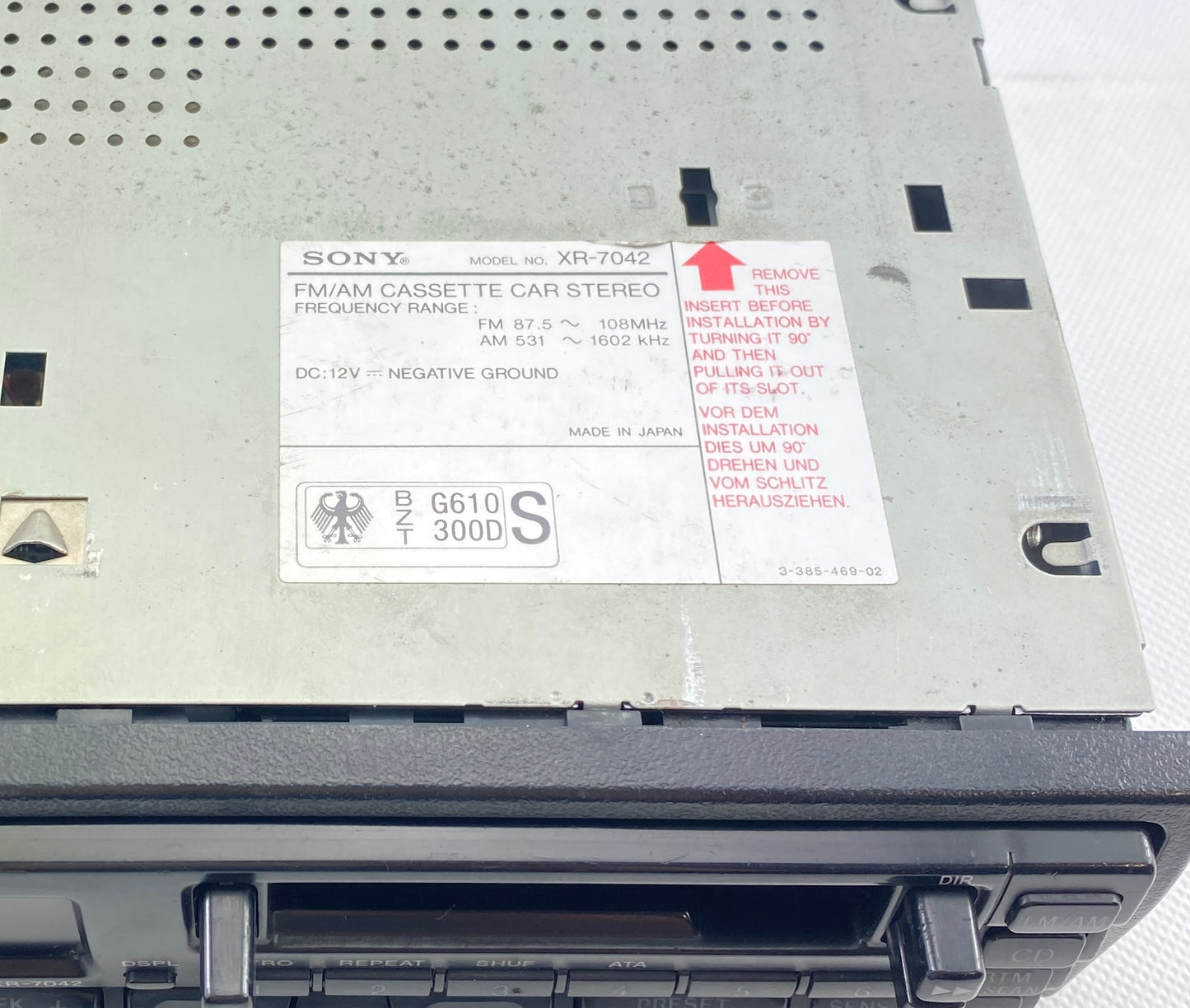 1990s Sony XR-7042 Car Cassette Radio Player