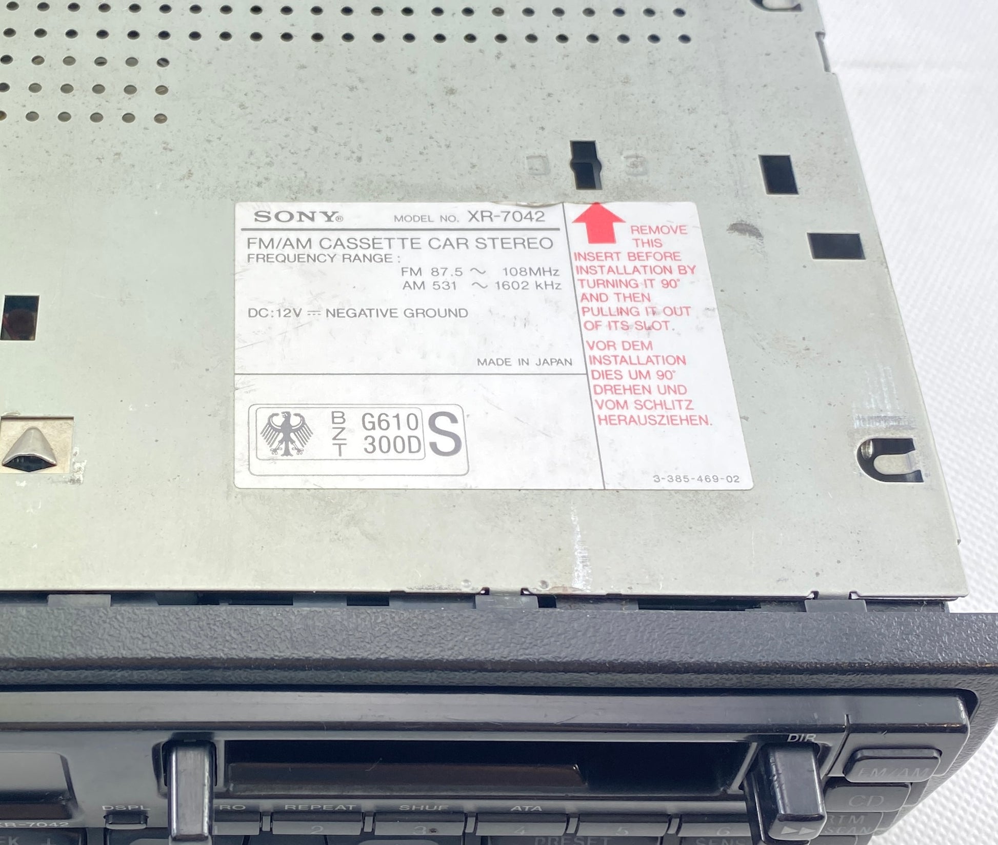 1990s Sony XR-7042 Car Cassette Radio Player
