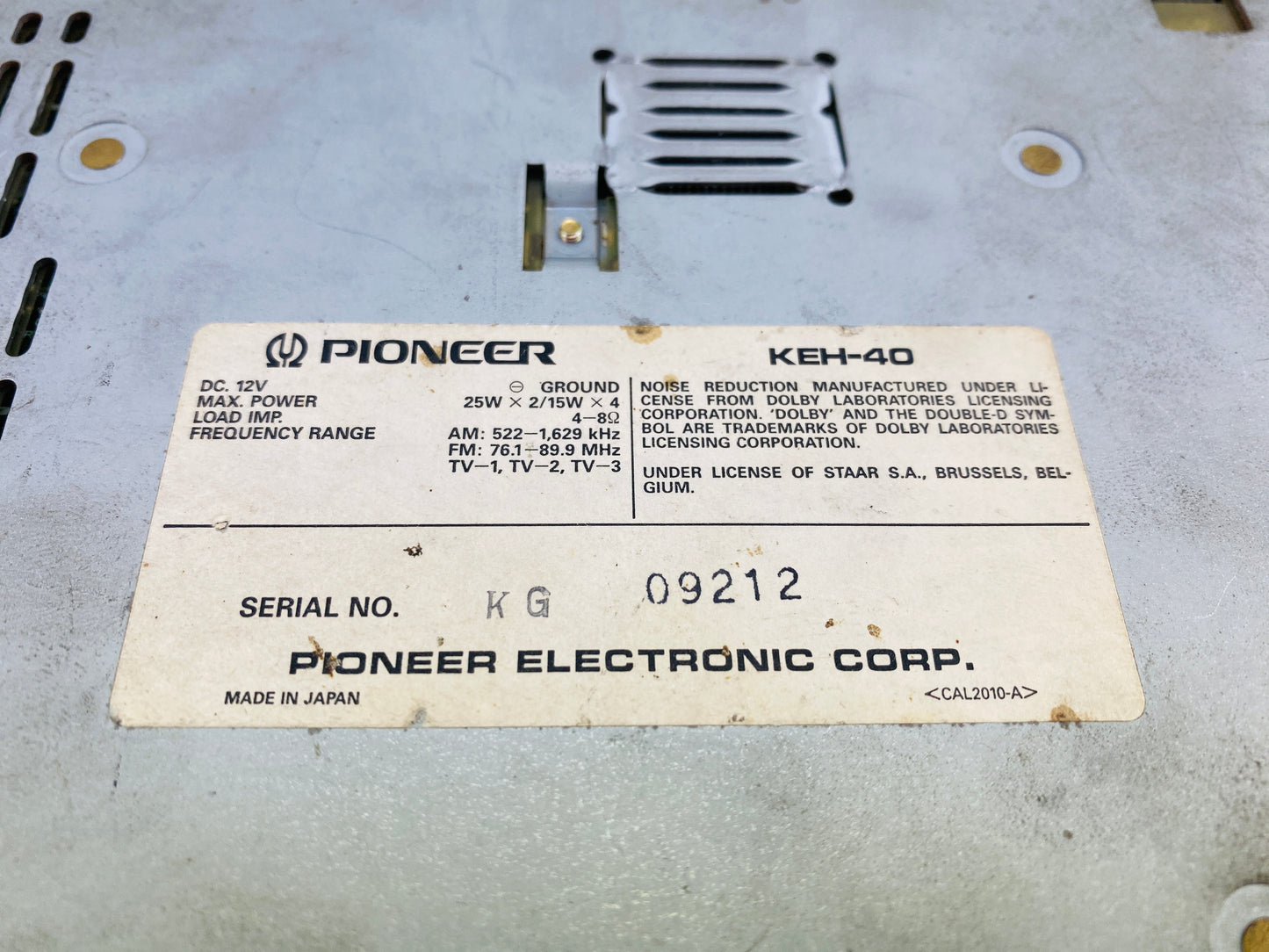 1990s Pioneer Carrozzeria DEH-40 Cassette Radio Player