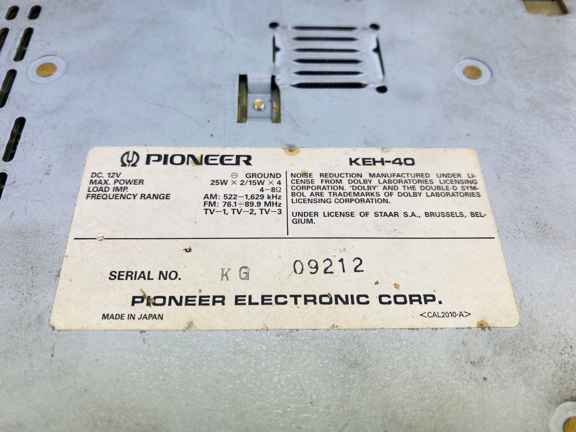 1990s Pioneer Carrozzeria DEH-40 Cassette Radio Player