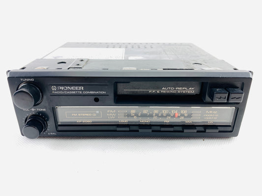 Pioneer KP-2080 vintage car radio cassette player upgraded with Bluetooth, 1 DIN size, serviced and tested