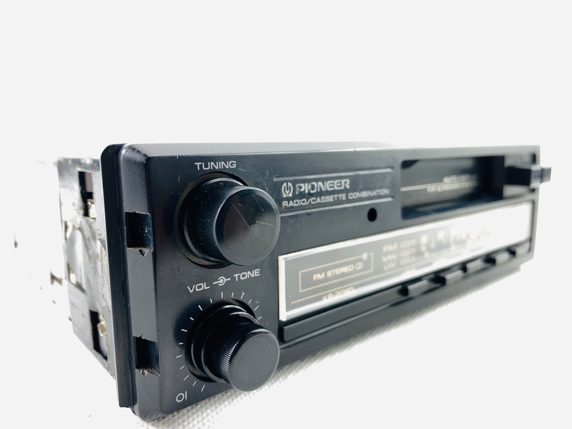 Pioneer KP-2080 vintage car radio cassette player upgraded with Bluetooth, 1 DIN size, serviced and tested