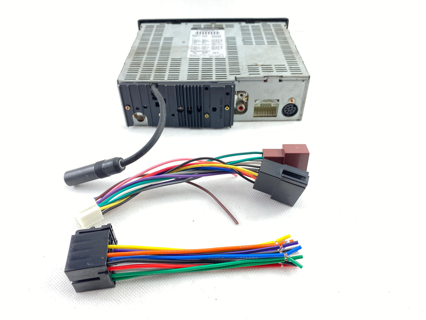 Alpine TDM-7554RM vintage cassette car radio front view with RCA outputs