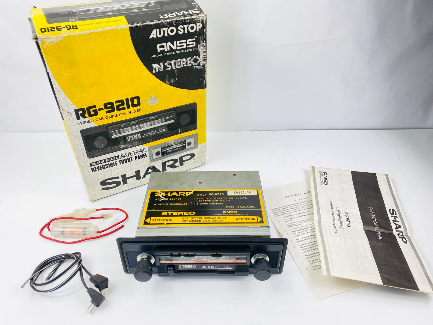 NEW! 1970s Sharp RG-9210 Car Cassette FM Radio Player + Bluetooth Retrofit