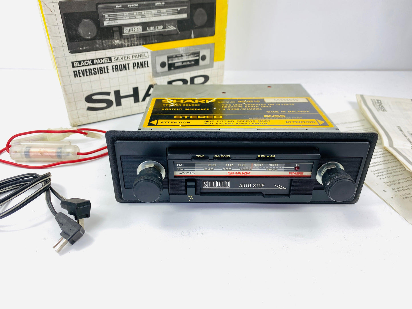 NEW! 1970s Sharp RG-9210 Car Cassette FM Radio Player + Bluetooth Retrofit