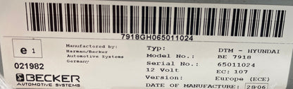 Genuine Hyundai Becker DTM High Speed CD Radio Player + Code