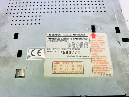 1990s Sony XR-5520RDS Car Cassette Radio Player