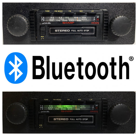 1980s Sharp RG-9000 car radio with bluetooth retrofit