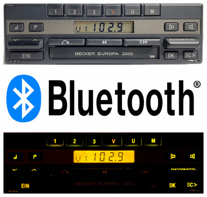 1980s Becker Europa 2000 Car Cassette Radio Player + Bluetooth 