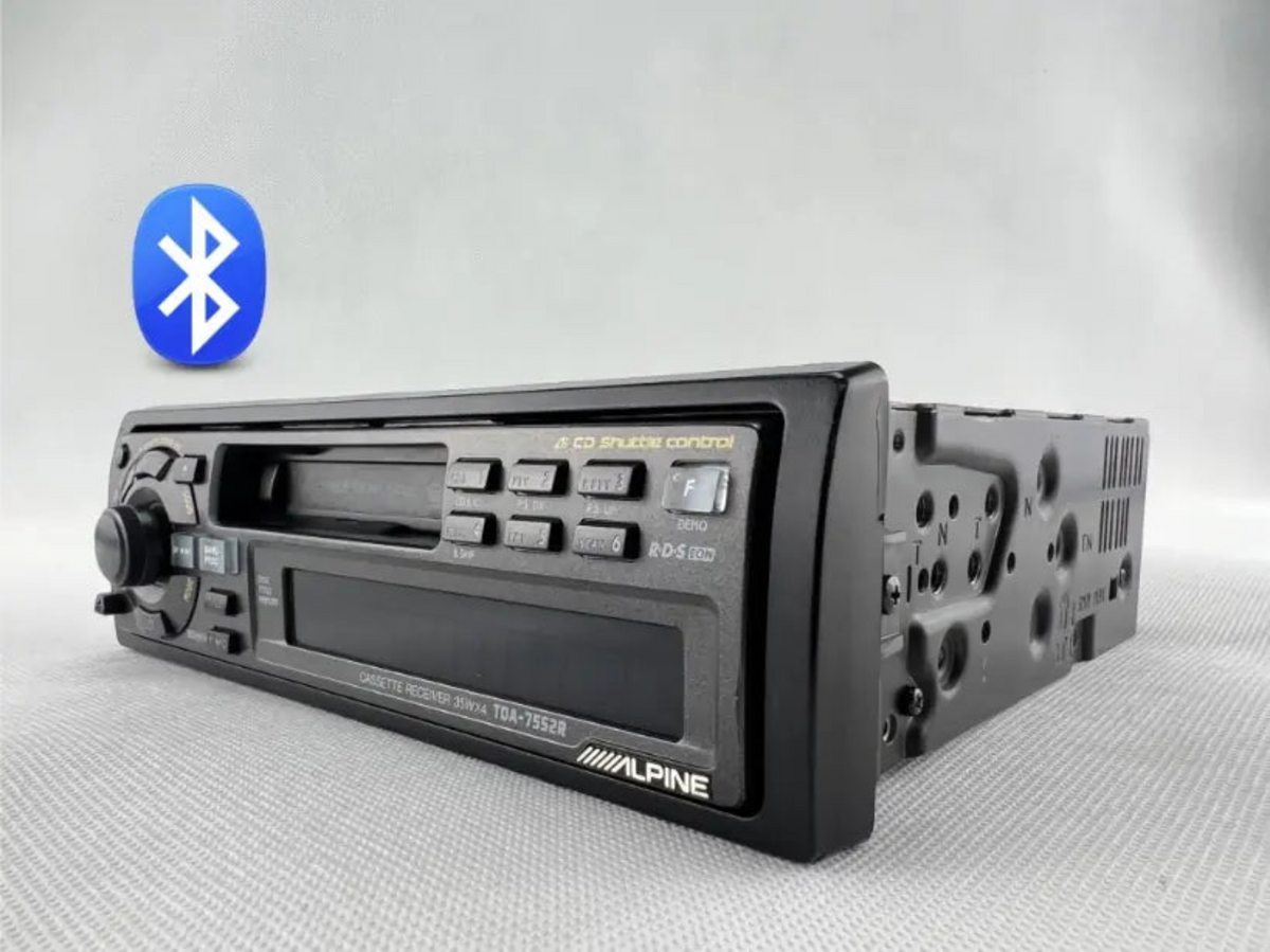 Alpine TDA-7552R cassette radio professionally serviced and fitted with internal Bluetooth