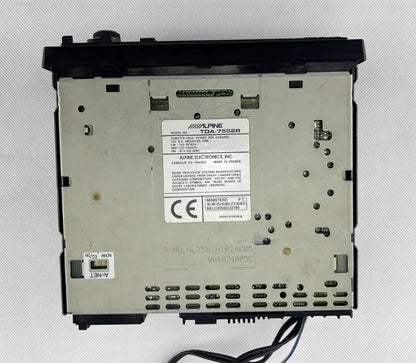 Alpine TDA-7552R model label showing 35 watts per channel and French manufacture