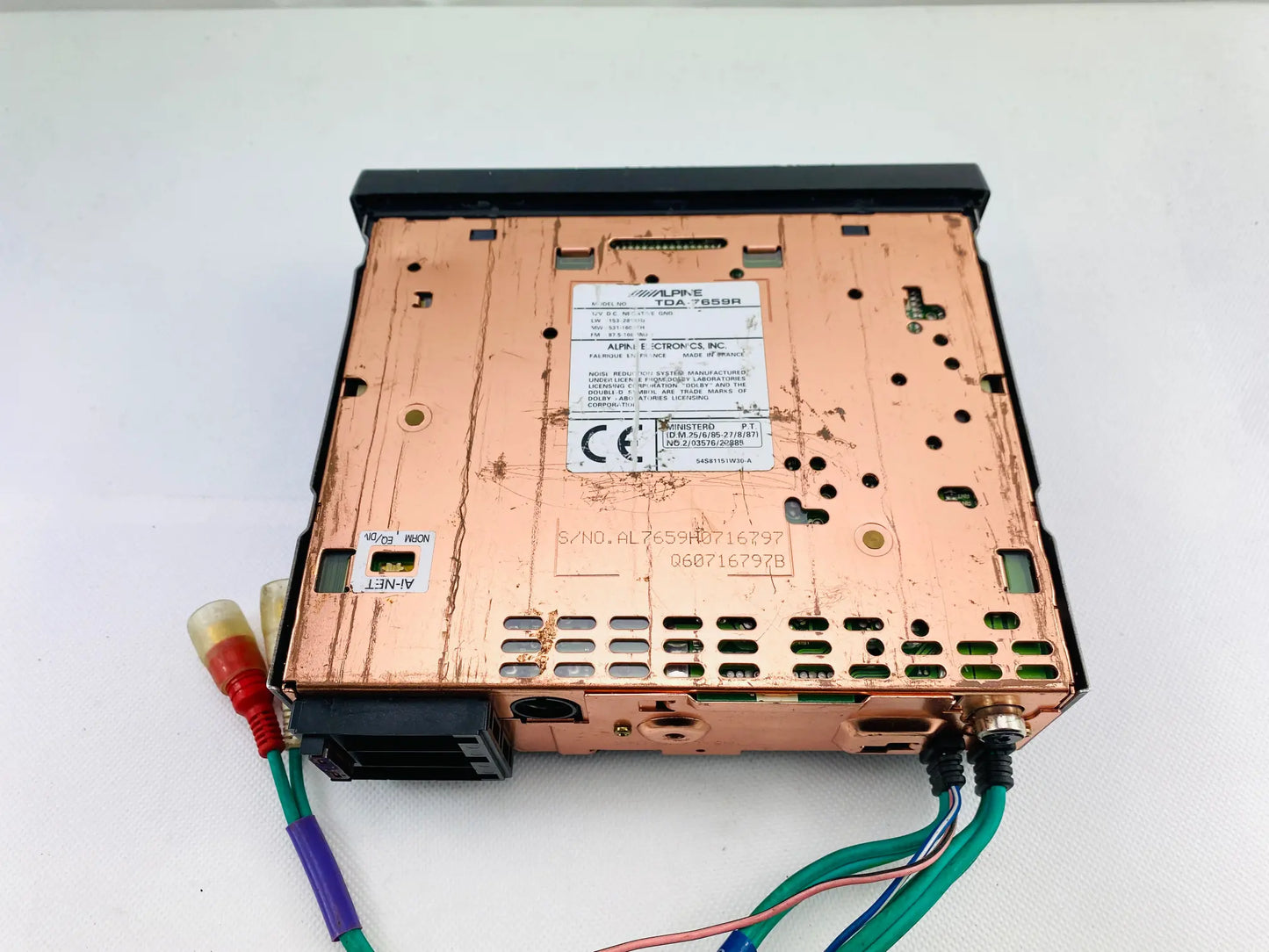 Alpine TDA-7659R copper plated chassis underside condition