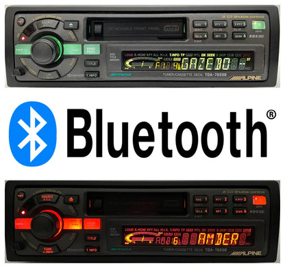 Alpine TDA-7659R green backlight display active with bluetooth retrofit