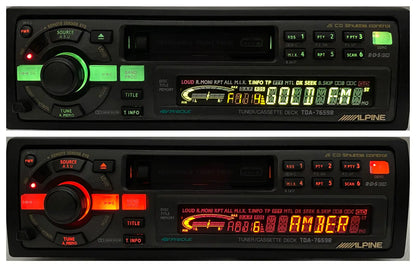 Alpine TDA-7659R red and green backlight display active