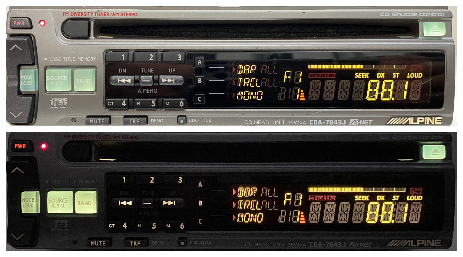 1990s Ultra-Rare Alpine CDA-7843J Car CD Radio Player