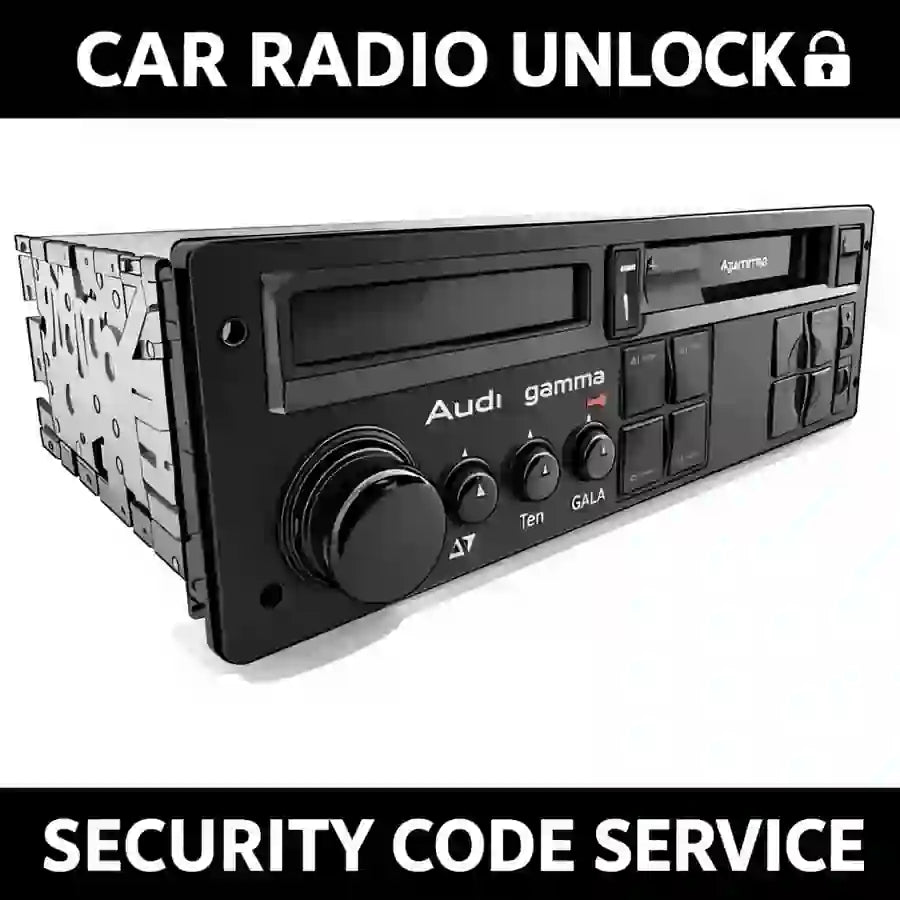 Audi car radio with unlock and security code service text