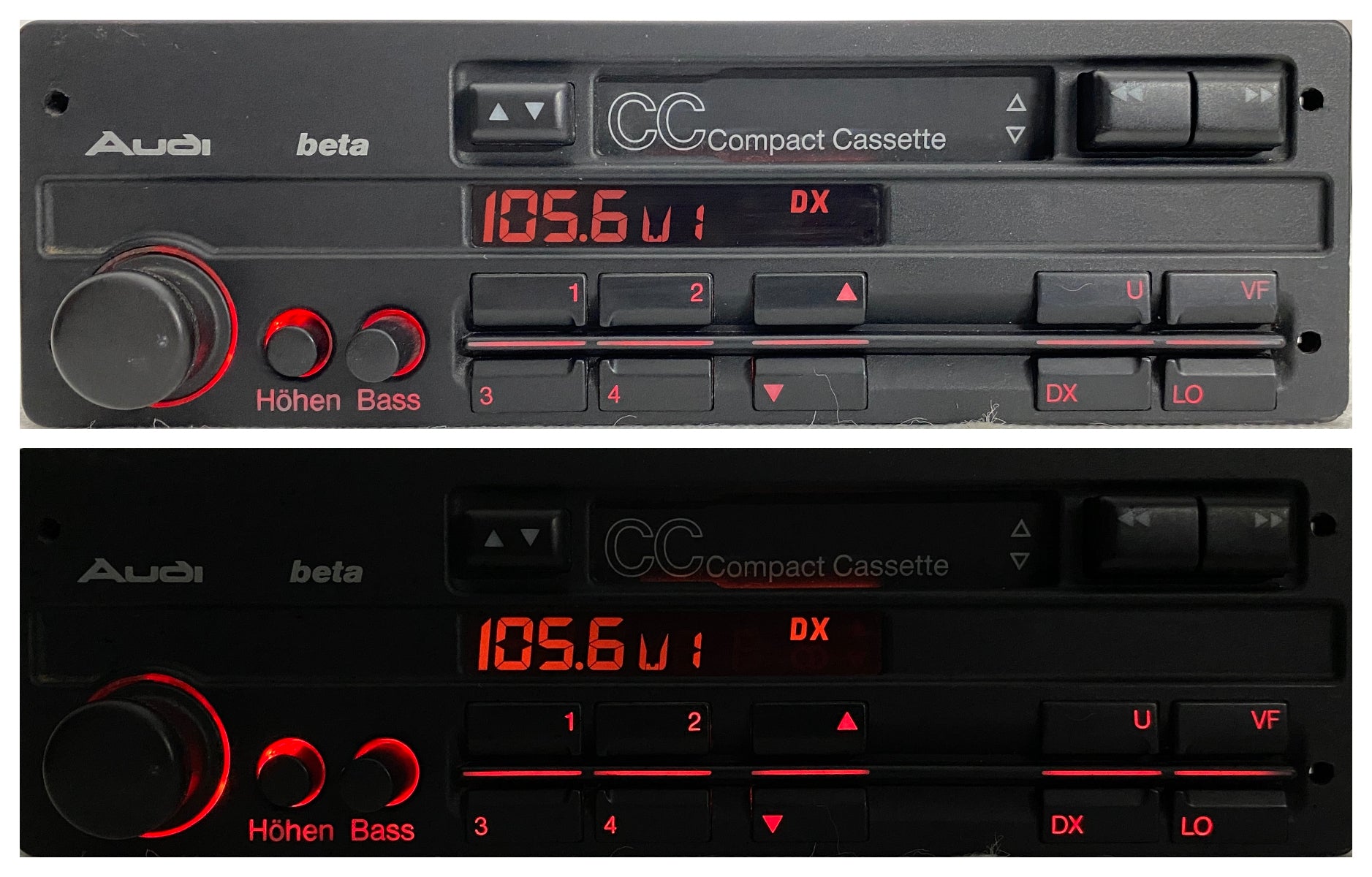 Vintage 1990s Audi Beta cassette radio, serviced and tested, OEM car stereo