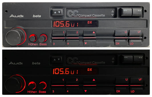 Vintage 1990s Audi Beta cassette radio, serviced and tested, OEM car stereo