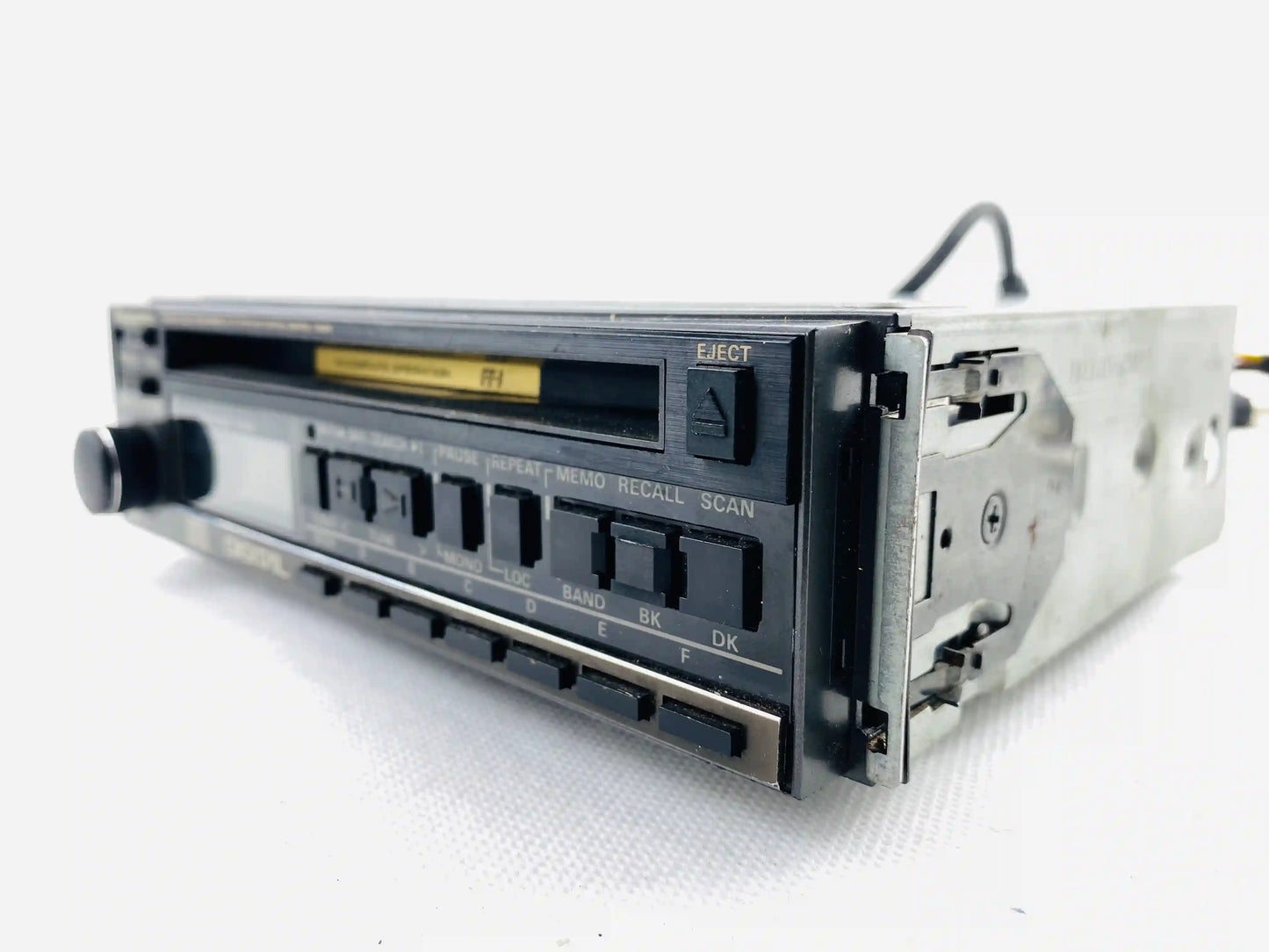 Panasonic CQ-DP5EG car CD radio player right angled view with eject button