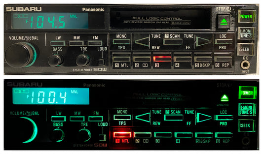 Panasonic CQ-SF196A vintage car radio – fully working with cassette and backlights, includes connectors and optional Bluetooth upgrade